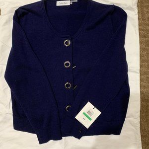 Calvin Klein Navy Blue Crop Sweater